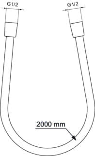 Зображення з  IDEAL STANDARD Sprchová hadice Idealrain 2000 mm #BE200AA - chrom
