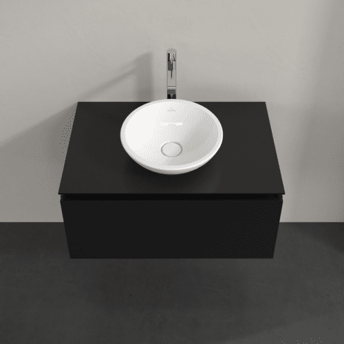 VILLEROY BOCH Legato toaletní skříňka, 1 zásuvka, 800 x 380 x 500 mm, černý matný lak / černý matný lak #B56900PD, obrázek 4