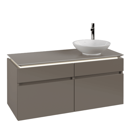 VILLEROY BOCH Legato toaletní skříňka, s osvětlením, 4 výsuvy, 1200 x 550 x 500 mm, Truffle Grey / Truffle Grey #B582L0VG
