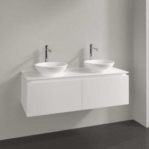 VILLEROY BOCH Legato toaletní skříňka, 2 výsuvy, 1200 x 380 x 500 mm, bílá matná / bílá matná #B58300MS, obrázek 2