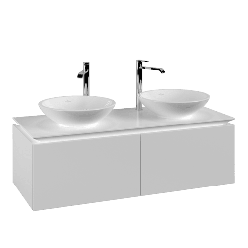 VILLEROY BOCH Legato toaletní skříňka, 2 výsuvy, 1200 x 380 x 500 mm, bílá matná / bílá matná #B58300MS