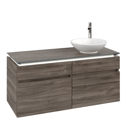 VILLEROY BOCH Legato toaletní skříňka, s osvětlením, 4 výsuvy, 1200 x 550 x 500 mm, Kamenný dub / Kamenný dub #B582L0RK