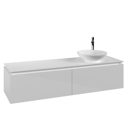 VILLEROY BOCH Legato toaletní skříňka, 2 výsuvy, 1600 x 380 x 500 mm, lesklá bílá / lesklá bílá #B59700DH