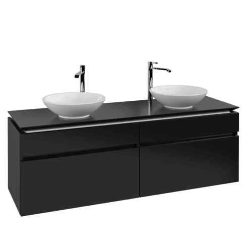 VILLEROY BOCH Legato toaletní skříňka, 4 výsuvy, 1600 x 550 x 500 mm, černý matný lak / černý matný lak #B60000PD