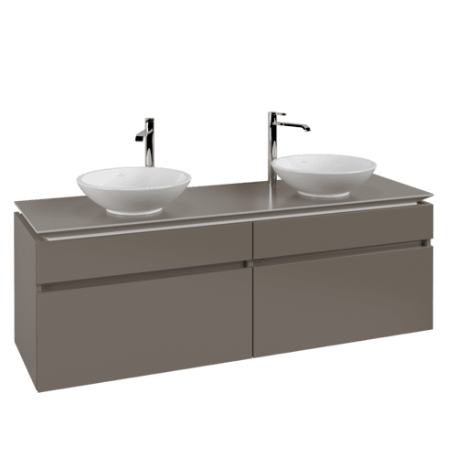 VILLEROY BOCH Legato toaletní skříňka, 4 výsuvy, 1600 x 550 x 500 mm, Truffle Grey / Truffle Grey #B60000VG