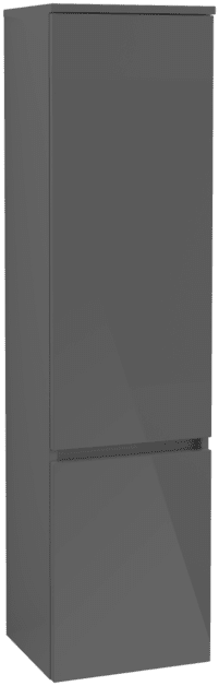 VILLEROY BOCH Vysoká skříň Legato, 2 dveře, 400 x 1550 x 350 mm, lesklá šedá / lesklá šedá #B73001FP