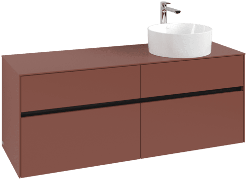 VILLEROY BOCH Toaletní skříňka Collaro, 4 výsuvy, 1400 x 548 x 500 mm, Vínově červená / Vínově červená #C04700AH