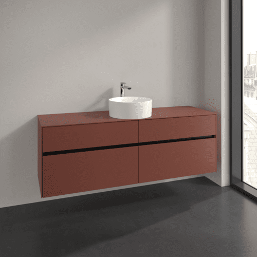 VILLEROY BOCH Toaletní skříňka Collaro, 4 výsuvy, 1600 x 548 x 500 mm, Vínově červená / Vínově červená #C04900AH, obrázek 2