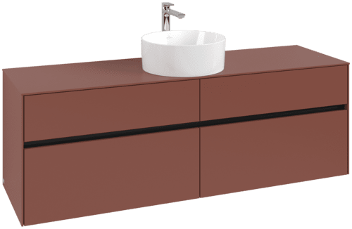 VILLEROY BOCH Toaletní skříňka Collaro, 4 výsuvy, 1600 x 548 x 500 mm, Vínově červená / Vínově červená #C04900AH