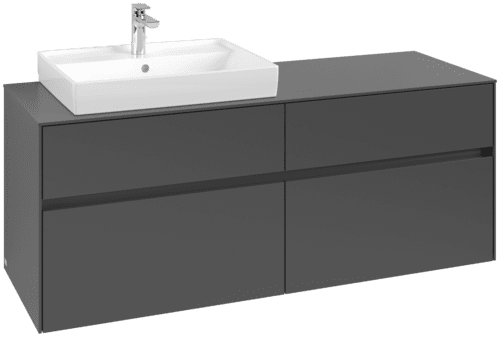 VILLEROY BOCH Collaro toaletní skříňka, s osvětlením, 4 výsuvy, 1400 x 548 x 500 mm, Grafit / Grafit #C085B0VR