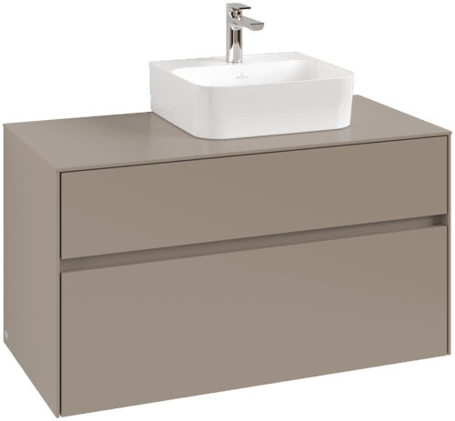 VILLEROY BOCH Toaletní skříňka Collaro, s osvětlením, 2 výsuvy, 1000 x 548 x 500 mm, taupe / taupe #C096B0VM