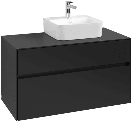 VILLEROY BOCH Collaro toaletní skříňka, s osvětlením, 2 výsuvy, 1000 x 548 x 500 mm, Volcano Black / Volcano Black #C096B0VL