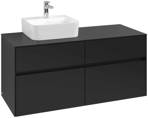 VILLEROY BOCH Toaletní skříňka Collaro, s osvětlením, 4 výsuvy, 1200 x 548 x 500 mm, Volcano Black / Volcano Black #C098B0VL