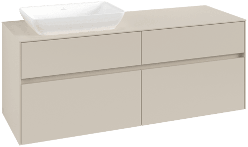 VILLEROY BOCH Toaletní skříňka Collaro, s osvětlením, 4 výsuvy, 1400 x 548 x 500 mm, Cashmere Grey / Cashmere Grey #C117B0VN