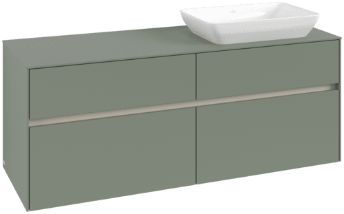VILLEROY BOCH Toaletní skříňka Collaro, 4 výsuvy, 1400 x 548 x 500 mm, Soft Green / Soft Green #C11800AF
