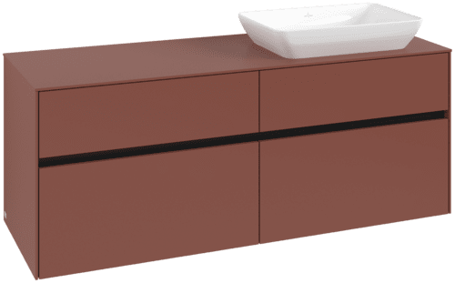 VILLEROY BOCH Toaletní skříňka Collaro, 4 výsuvy, 1400 x 548 x 500 mm, Vínově červená / Vínově červená #C11800AH