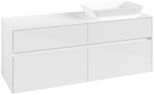 VILLEROY BOCH Toaletní skříňka Collaro, 4 výsuvy, 1400 x 548 x 500 mm, lesklá bílá / lesklá bílá #C11800DH