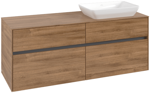 VILLEROY BOCH Toaletní skříňka Collaro, 4 výsuvy, 1400 x 548 x 500 mm, dub Kansas / dub Kansas #C11800RH