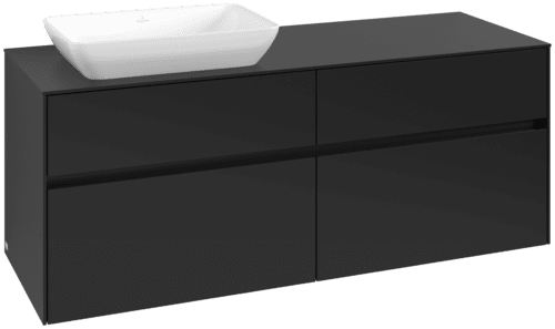 VILLEROY BOCH Toaletní skříňka Collaro, s osvětlením, 4 výsuvy, 1400 x 548 x 500 mm, Volcano Black / Volcano Black #C117B0VL