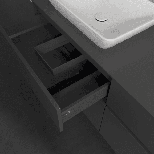 VILLEROY BOCH Collaro toaletní skříňka, s osvětlením, 4 výsuvy, 1400 x 548 x 500 mm, Grafit / Grafit #C117B0VR, obrázek 8