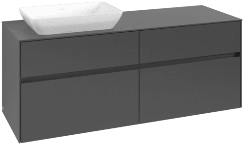 VILLEROY BOCH Collaro toaletní skříňka, s osvětlením, 4 výsuvy, 1400 x 548 x 500 mm, Grafit / Grafit #C117B0VR