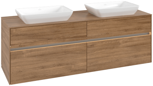 VILLEROY BOCH Toaletní skříňka Collaro, s osvětlením, 4 výsuvy, 1600 x 548 x 500 mm, dub Kansas / dub Kansas #C123B0RH