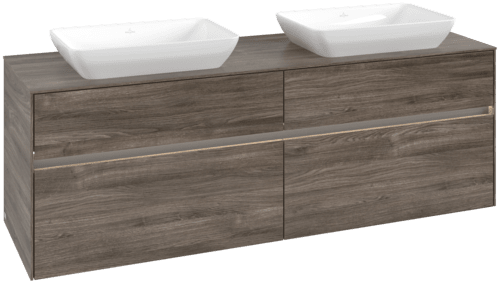 VILLEROY BOCH Toaletní skříňka Collaro, s osvětlením, 4 výsuvy, 1600 x 548 x 500 mm, Kamenný dub / Kamenný dub #C123B0RK