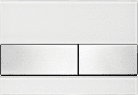Obrázek TECEsquare Ovládací tlačítka splachování , bílé sklo, tlačítka kartáčované nerezové oceli, systém dvoumn. splach. 9240801
