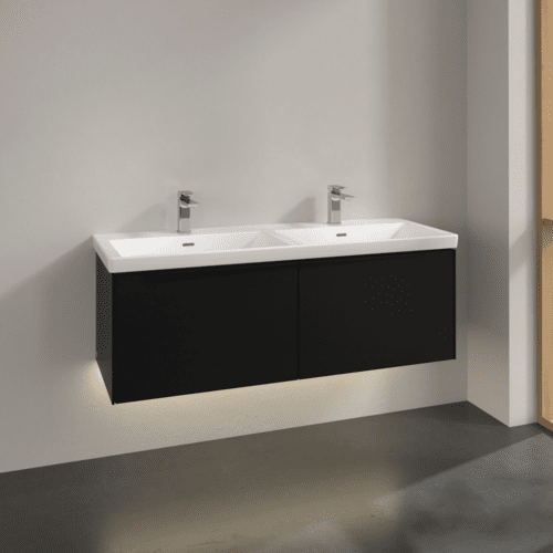 VILLEROY BOCH Subway 3.0 Vanity unit, s osvětlením, 2 výsuvy, 1272 x 429 x 478 mm, Volcano Black #C567L1VL, obrázek 2