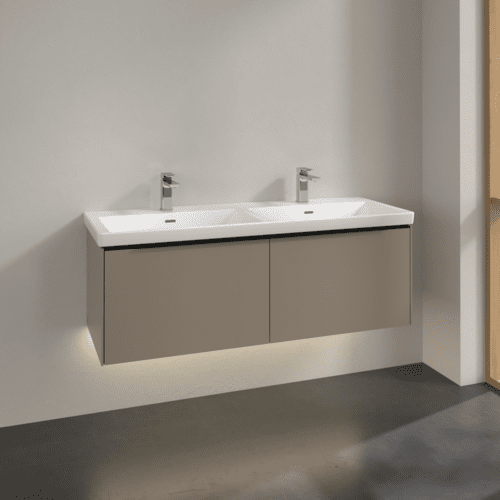 VILLEROY BOCH Subway 3.0 Vanity unit, s osvětlením, 2 výsuvy, 1272 x 429 x 478 mm, taupe #C567L1VM, obrázek 2