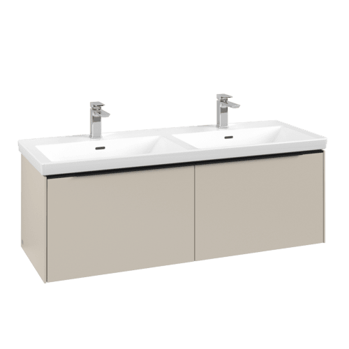 VILLEROY BOCH Subway 3.0 Vanity unit, s osvětlením, 2 výsuvy, 1272 x 429 x 478 mm, Cashmere Grey #C567L1VN