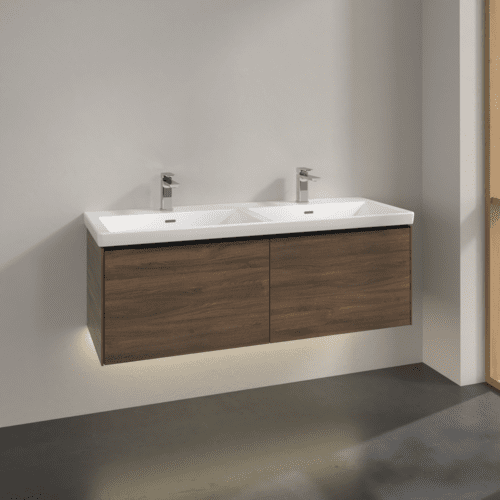 VILLEROY BOCH Subway 3.0 Vanity unit, s osvětlením, 2 výsuvy, 1272 x 429 x 478 mm, Arizona Oak #C567L1VH, obrázek 2