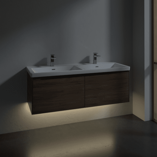 VILLEROY BOCH Subway 3.0 Vanity unit, s osvětlením, 2 výsuvy, 1272 x 429 x 478 mm, Arizona Oak #C567L1VH, obrázek 5