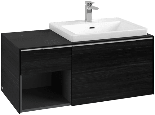 VILLEROY BOCH Subway 3.0 Vanity unit, 2 výsuvy, 1001 x 423 x 516 mm, černý dub / černý dub #C57100AB