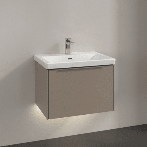 VILLEROY BOCH Subway 3.0 Vanity unit, s osvětlením, 1 zásuvka, 622 x 429 x 478 mm, taupe #C575L0VM, obrázek 2