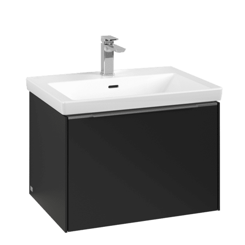 VILLEROY BOCH Subway 3.0 Vanity unit, s osvětlením, 1 zásuvka, 622 x 429 x 478 mm, Volcano Black #C575L0VL