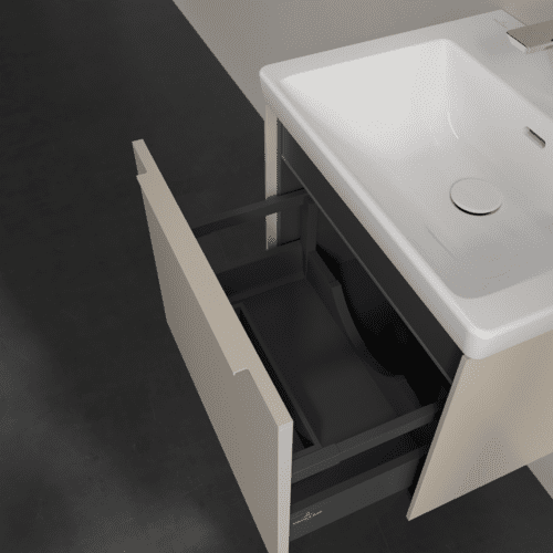 VILLEROY BOCH Subway 3.0 Vanity unit, s osvětlením, 1 zásuvka, 523 x 429 x 448 mm, Cashmere Grey #C579L2VN, obrázek 7