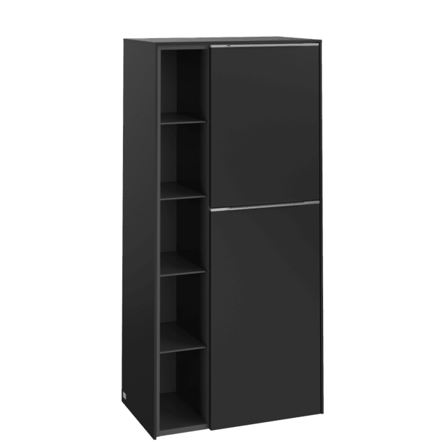 VILLEROY BOCH Středová skříňka Subway 3.0, 2 dveře, 574 x 1200 x 362 mm, Volcano Black / Volcano Black #C59900VL