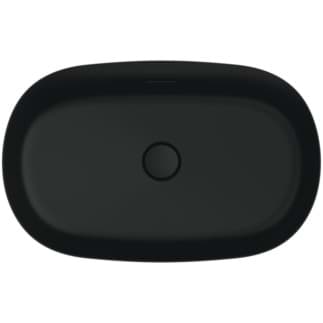IDEAL STANDARD Ipalyss mísa 600x380mm, bez otvoru pro baterii, s přepadovým otvorem (štěrbinová) #E1397V3 - černá