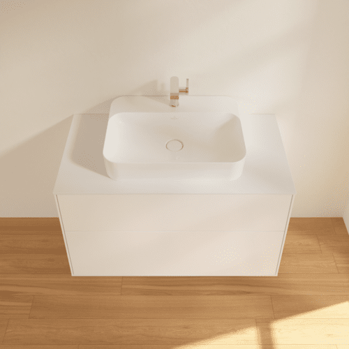 VILLEROY BOCH Toaletní skříňka Finion, 2 výsuvy, 1000 x 603 x 501 mm, bílý matný lak / sklo bílé matné #F35100MT, obrázek 4