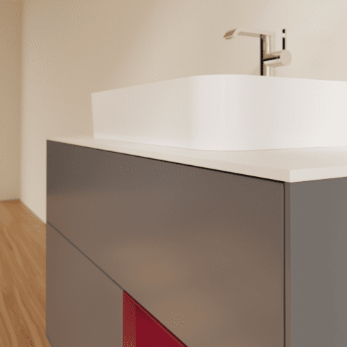 VILLEROY BOCH Toaletní skříňka Finion, s osvětlením, 2 výsuvy, 1000 x 603 x 501 mm, antracit matný lak / pivoňka matný lak / sklo bílé matné #F371HBGK, obrázek 6