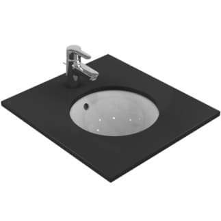 IDEAL STANDARD Podomítkové umyvadlo Connect 380x380 mm, bez otvoru pro baterii, s otvorem pro přepad (kulatý) _ Bílá (Alpine) s Ideal Plus #E5052MA - Bílá (Alpine) s Ideal Plus, obrázek 2