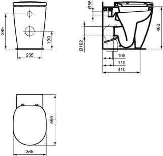 IDEAL STANDARD Connect Freedom Washdown WC #E6072MA - White (Alpine) s Ideal Plus, obrázek 2