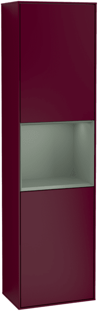VILLEROY BOCH Vysoká skříňka Finion, s osvětlením, 2 dveře, 418 x 1516 x 270 mm, matný lak Peony / matný lak Olive #F470GMHB