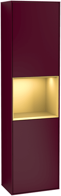VILLEROY BOCH Vysoká skříňka Finion, s osvětlením, 2 dveře, 418 x 1516 x 270 mm, matný lak Peony / matný lak Gold #F470HFHB