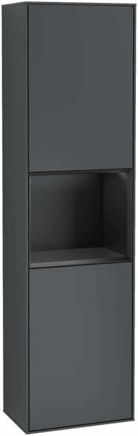 VILLEROY BOCH Vysoká skříňka Finion, s osvětlením, 2 dveře, 418 x 1516 x 270 mm, Midnight Blue Matt Lacquer / Black Matt Lacquer #F460PDHG