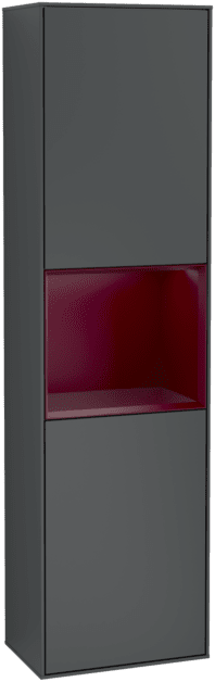 VILLEROY BOCH Vysoká skříňka Finion, s osvětlením, 2 dveře, 418 x 1516 x 270 mm, Midnight Blue Matt Lacquer / Peony Matt Lacquer #F470HBHG