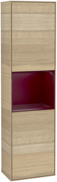 VILLEROY BOCH Vysoká skříňka Finion, s osvětlením, 2 dveře, 418 x 1516 x 270 mm, dubová dýha / matný lak Peony #F470HBPC