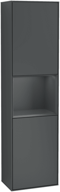 VILLEROY BOCH Vysoká skříňka Finion, s osvětlením, 2 dveře, 418 x 1516 x 270 mm, Midnight Blue Matt Lacquer / Midnight Blue Matt Lacquer #F470HGHG