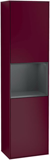VILLEROY BOCH Vysoká skříňka Finion, s osvětlením, 2 dveře, 418 x 1516 x 270 mm, matný lak Peony / matný lak Midnight Blue #F470HGHB